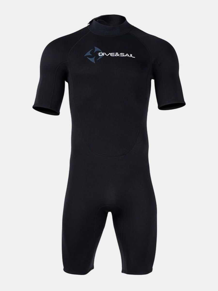 1.5mm Men's Short Sleeve One-piece Back Zip Shortie Wetsuit