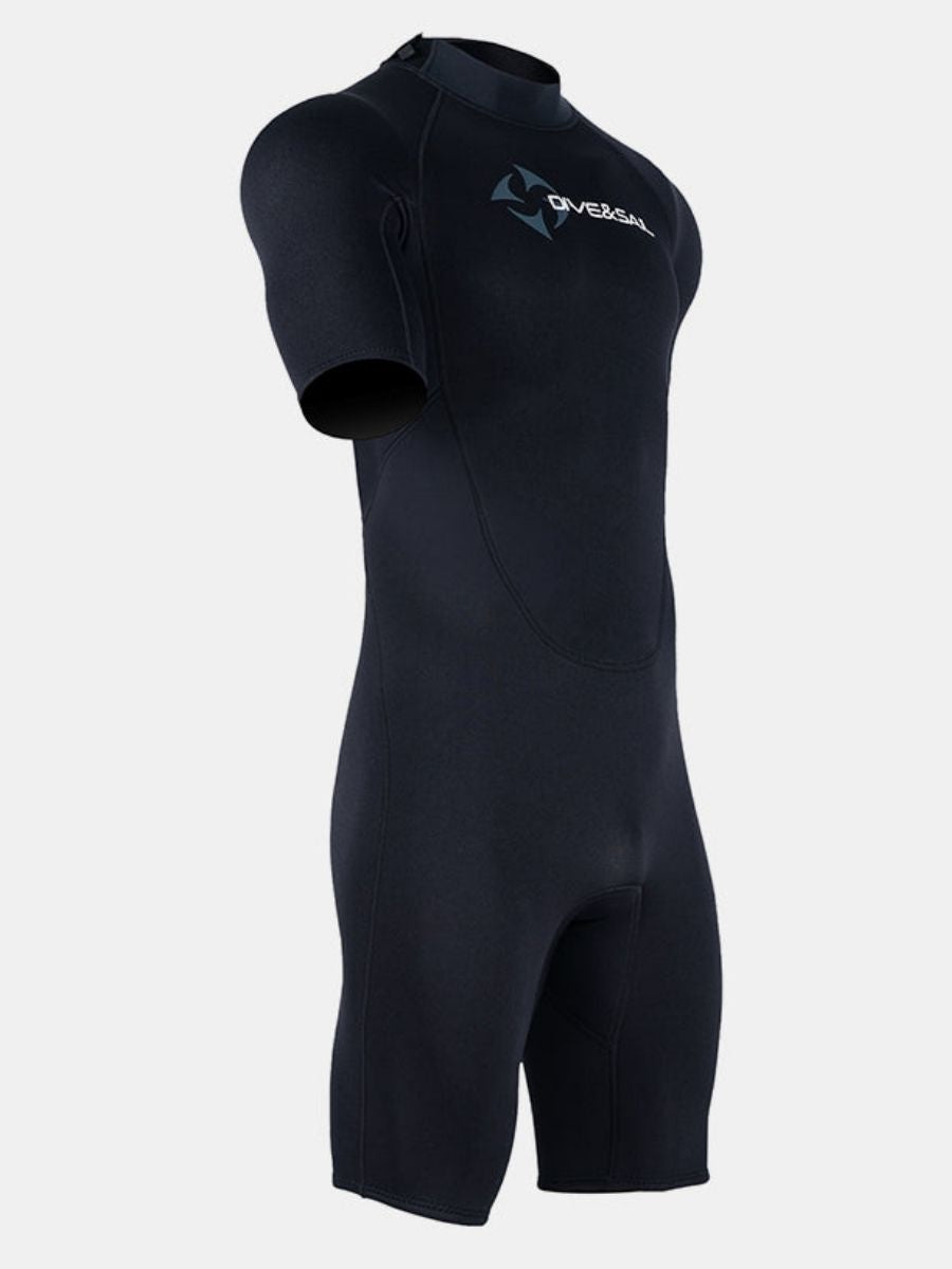 1.5mm Men's Short Sleeve One-piece Back Zip Shortie Wetsuit