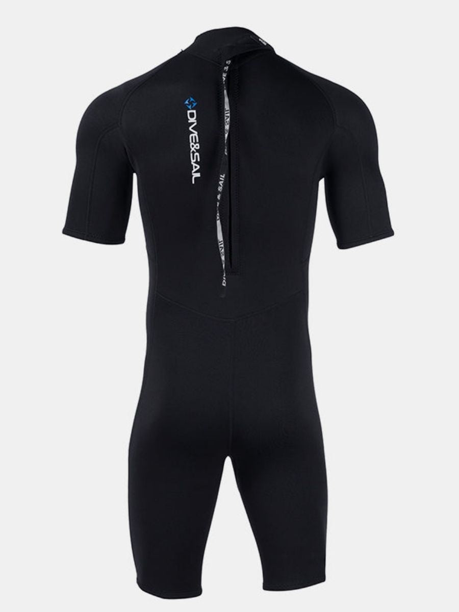 1.5mm Men's Short Sleeve One-piece Back Zip Shortie Wetsuit