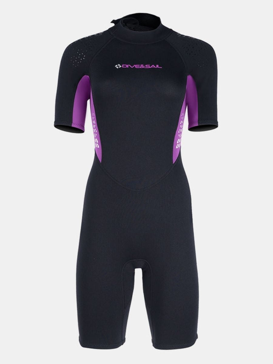 1.5mm Women's Back Zipper One-piece Short Sleeve Cold-Proof And Warm Back Zip Shortie Wetsuit