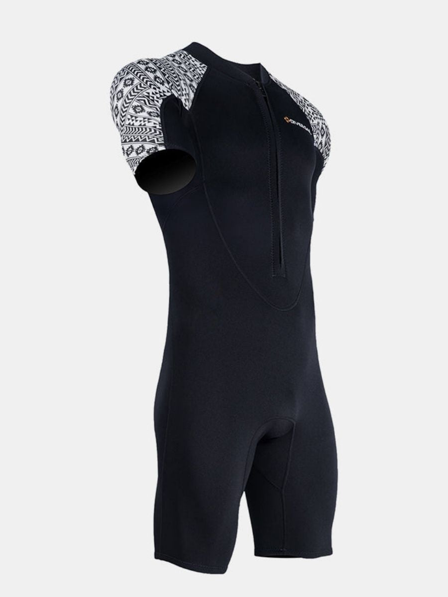 3mm Men's Cold-Proof And Warm One-piece Short Sleeve Front Zip Shortie Wetsuit