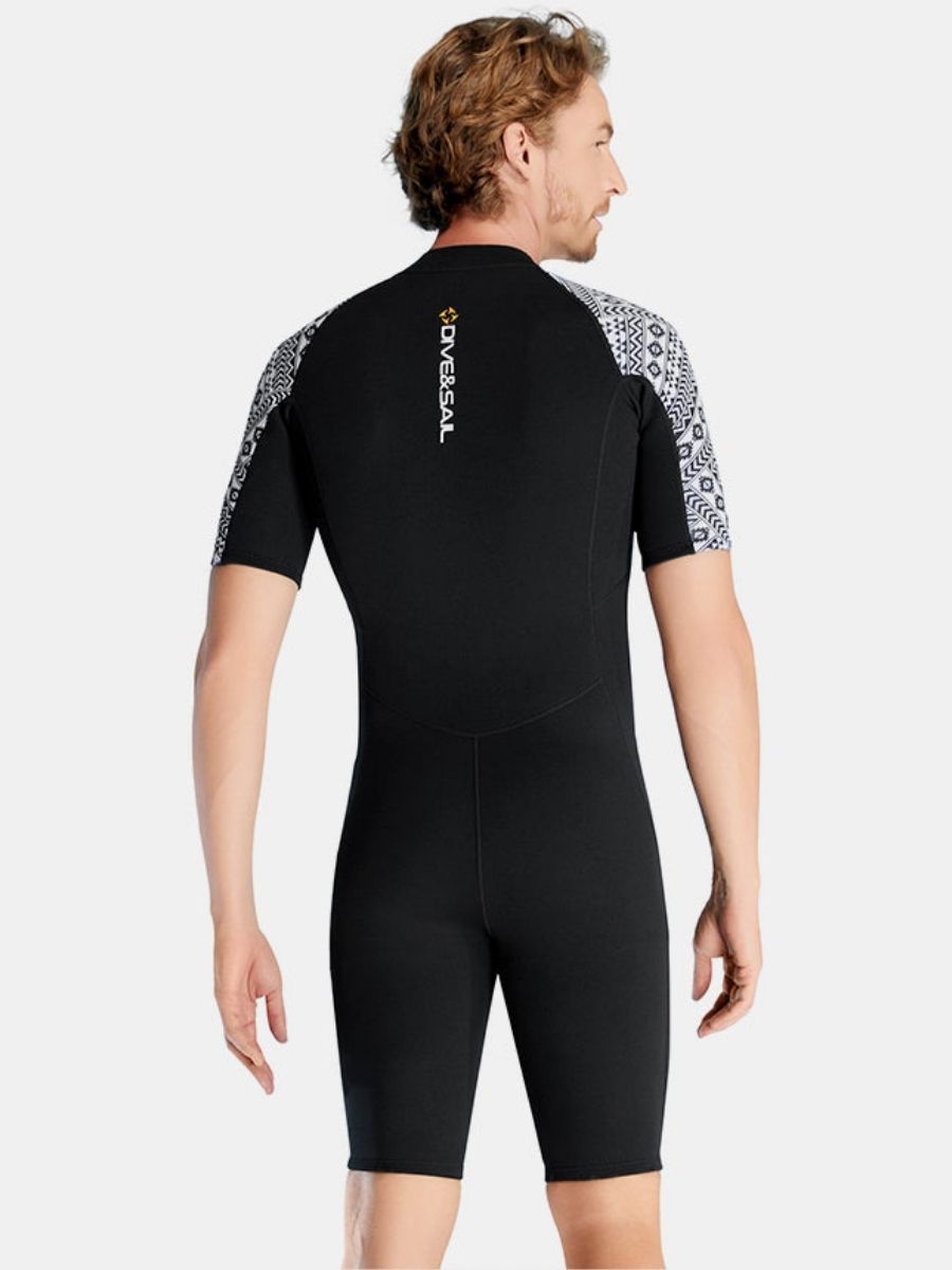 3mm Men's Cold-Proof And Warm One-piece Short Sleeve Front Zip Shortie Wetsuit