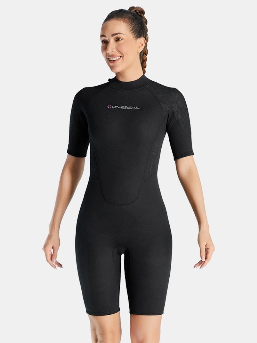 3mm Women's Cold-Proof And Warm One-piece Short Sleeve Back Zip Shortie Wetsuit