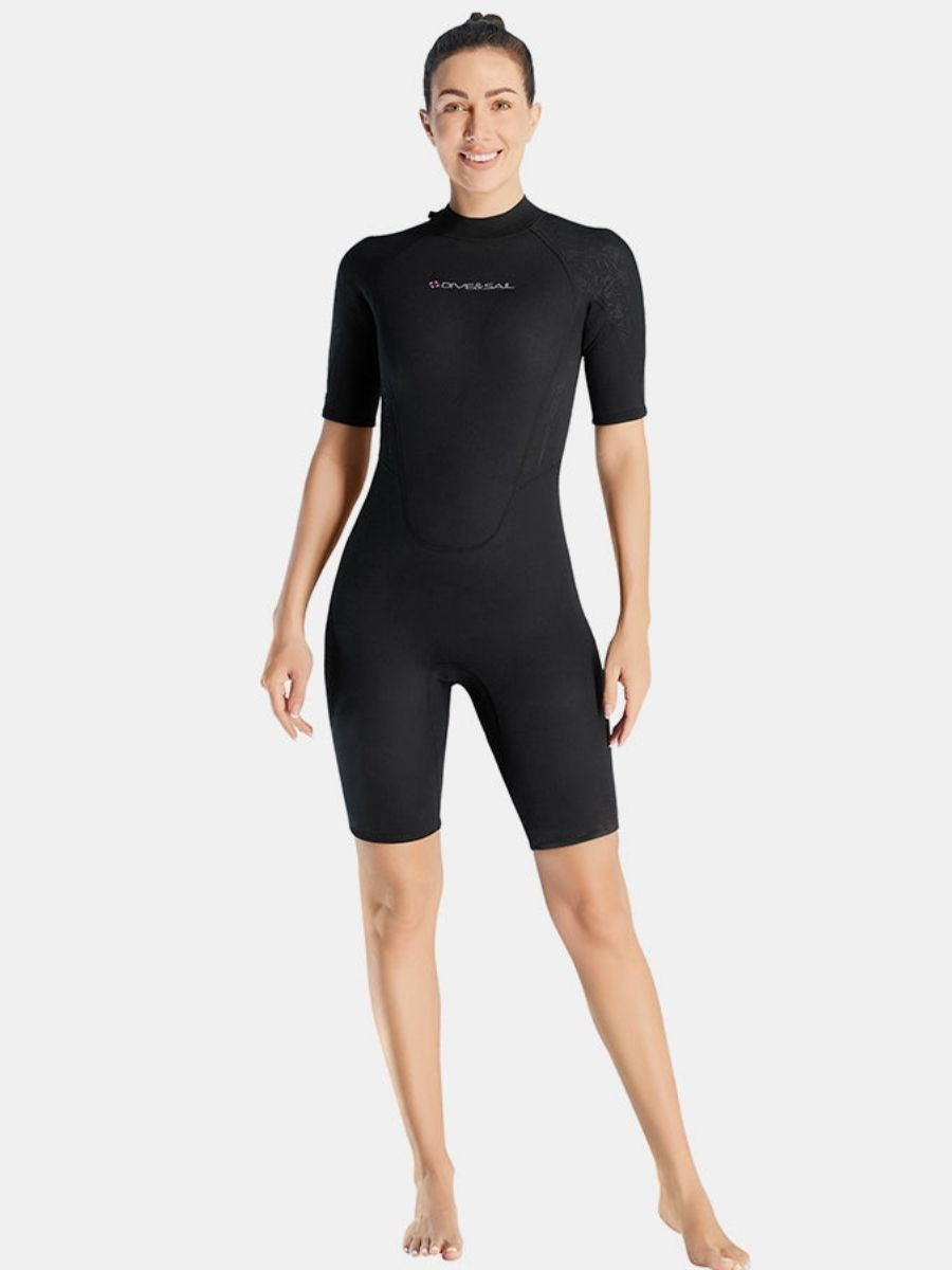3mm Women's Cold-Proof And Warm One-piece Short Sleeve Back Zip Shortie Wetsuit