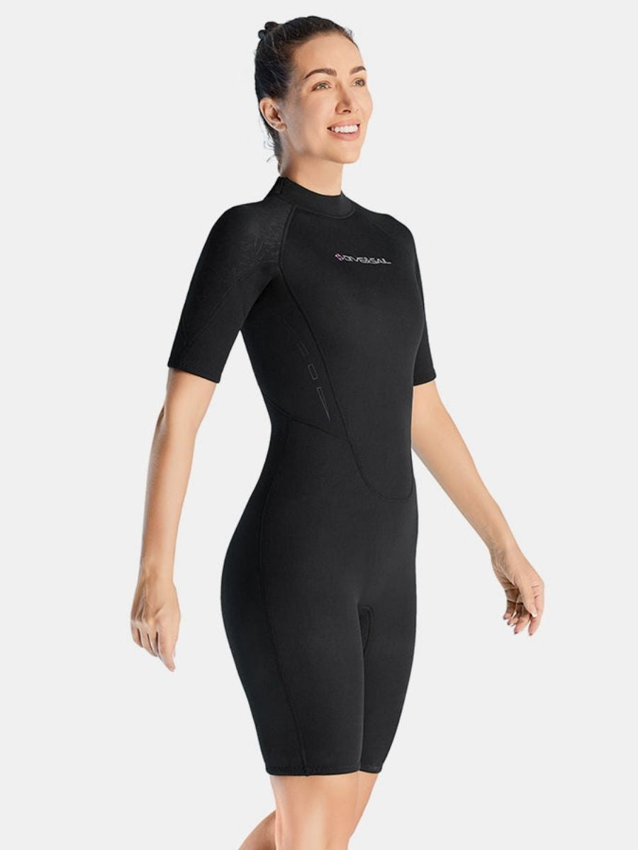 3mm Women's Cold-Proof And Warm One-piece Short Sleeve Back Zip Shortie Wetsuit
