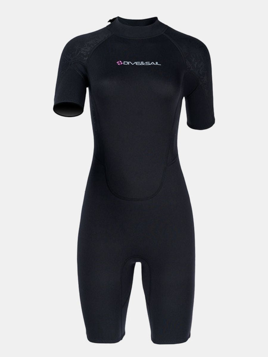 3mm Women's Cold-Proof And Warm One-piece Short Sleeve Back Zip Shortie Wetsuit