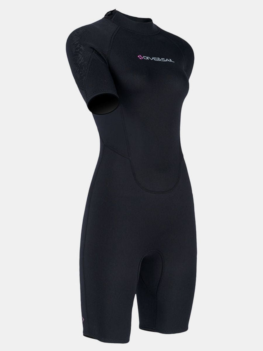 3mm Women's Cold-Proof And Warm One-piece Short Sleeve Back Zip Shortie Wetsuit