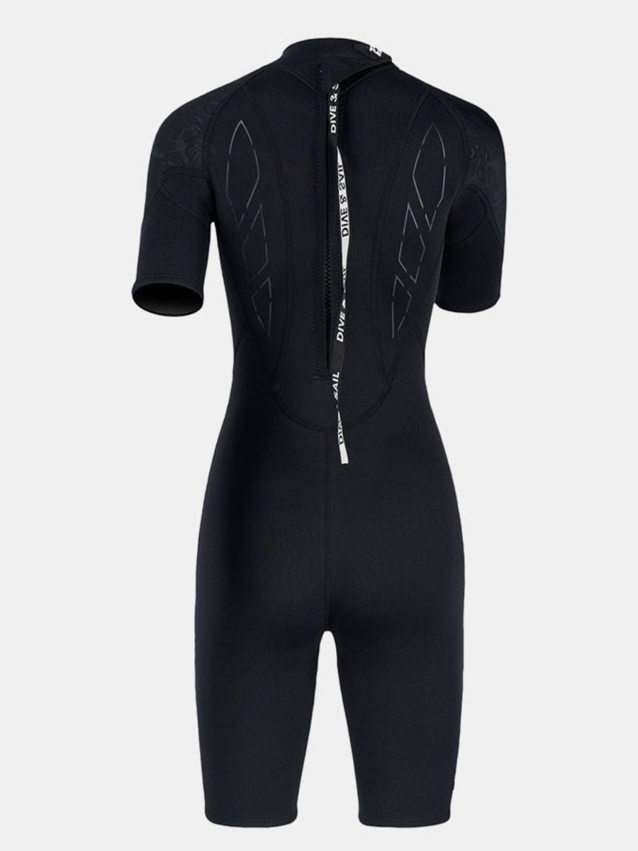 3mm Women's Cold-Proof And Warm One-piece Short Sleeve Back Zip Shortie Wetsuit