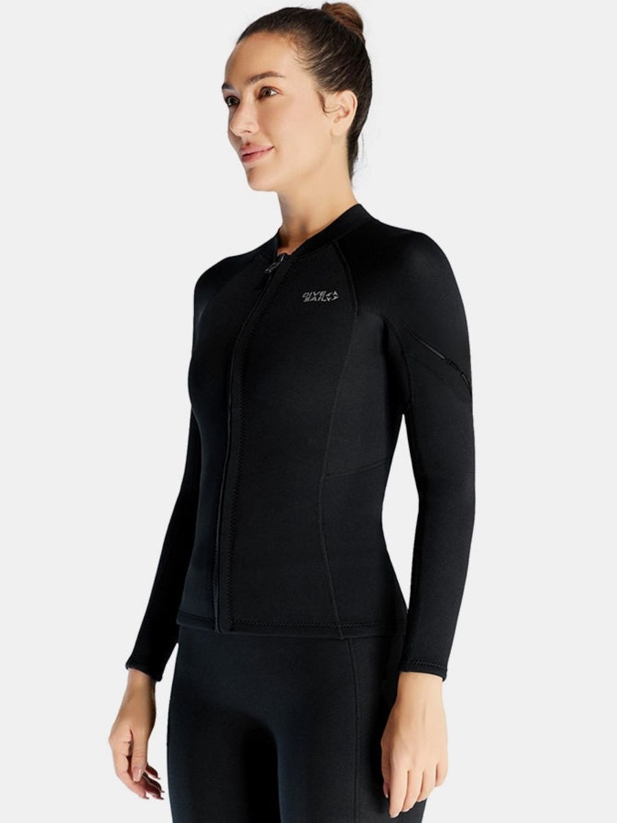 Women's 1.5MM Long Sleeve Split Top Cold-Proof and Warm Wetsuit