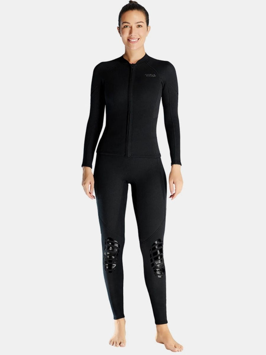 Women's 1.5MM Long Sleeve Split Top Cold-Proof and Warm Wetsuit