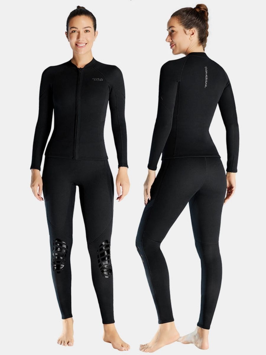Women's 1.5MM Long Sleeve Split Top Cold-Proof and Warm Wetsuit