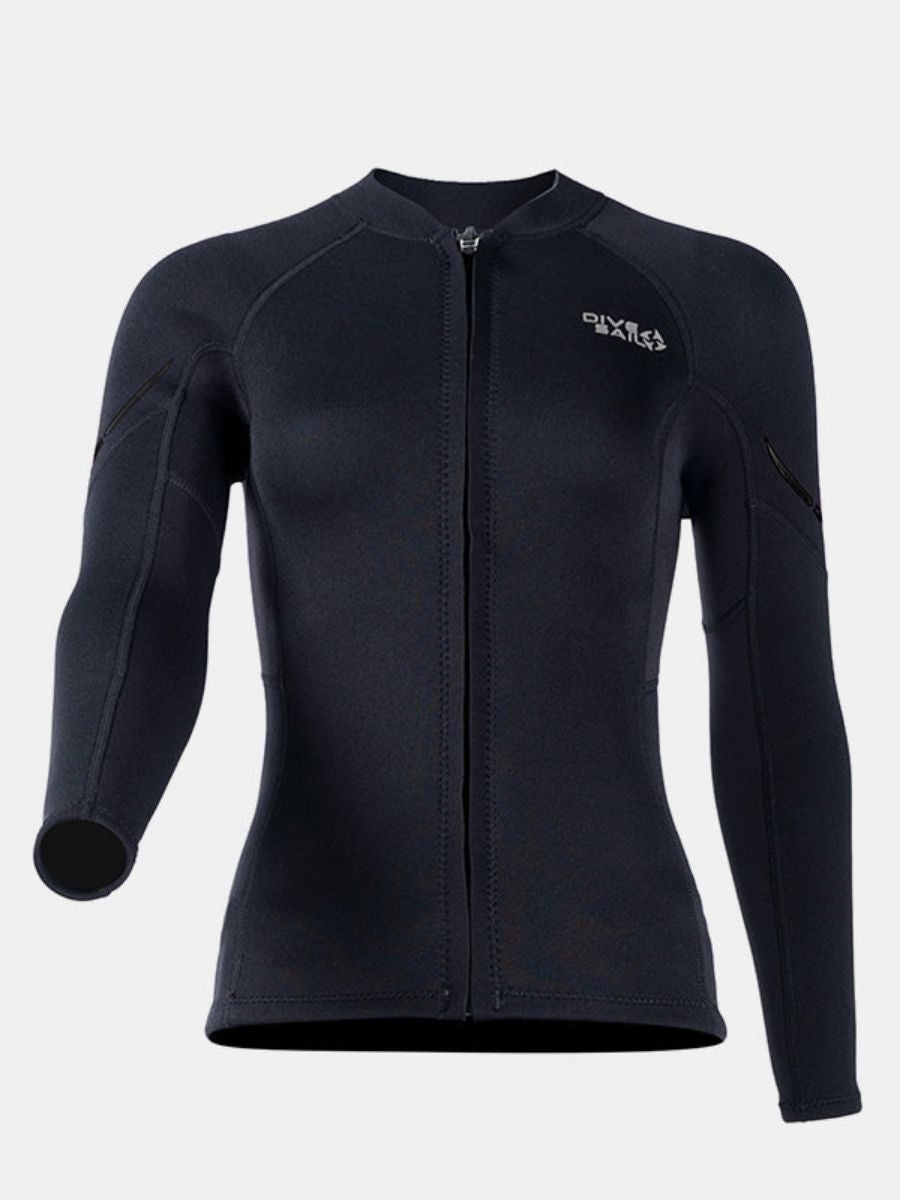 Women's 1.5MM Long Sleeve Split Top Cold-Proof and Warm Wetsuit