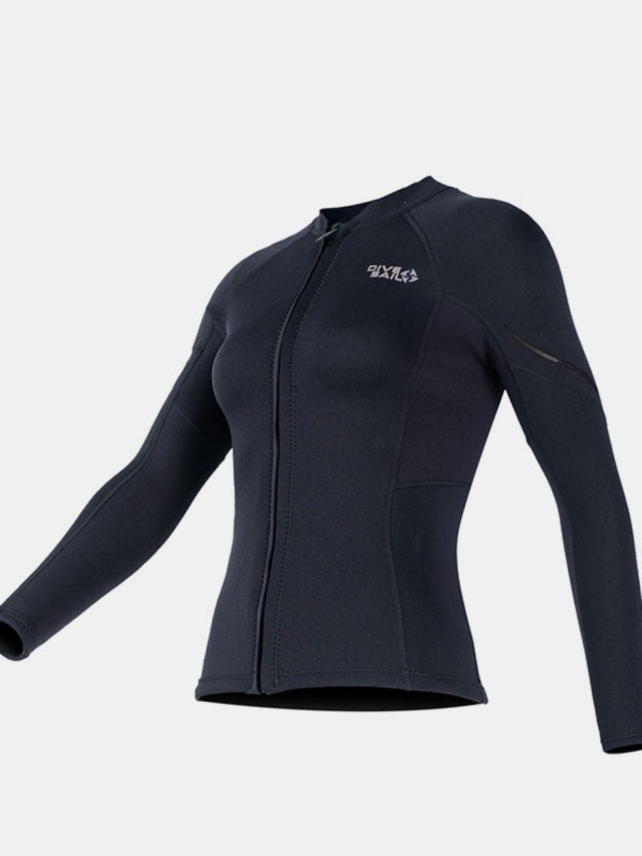 Women's 1.5MM Long Sleeve Split Top Cold-Proof and Warm Wetsuit