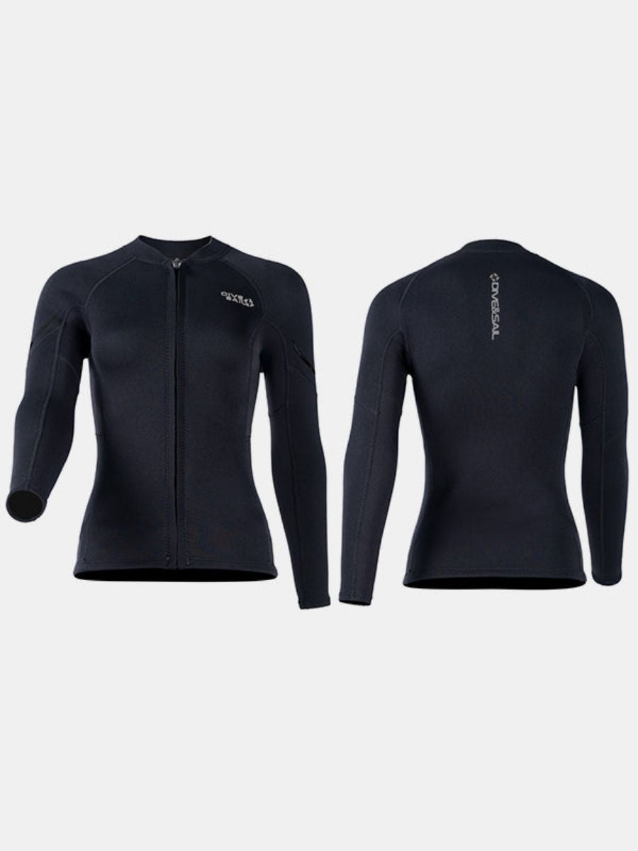 Women's 1.5MM Long Sleeve Split Top Cold-Proof and Warm Wetsuit