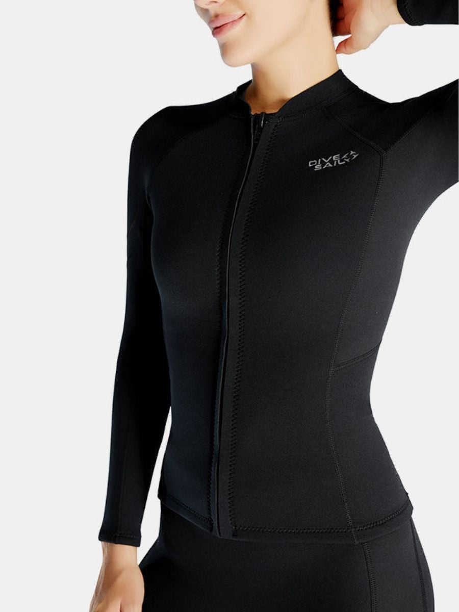 Women's 1.5MM Long Sleeve Split Top Cold-Proof and Warm Wetsuit