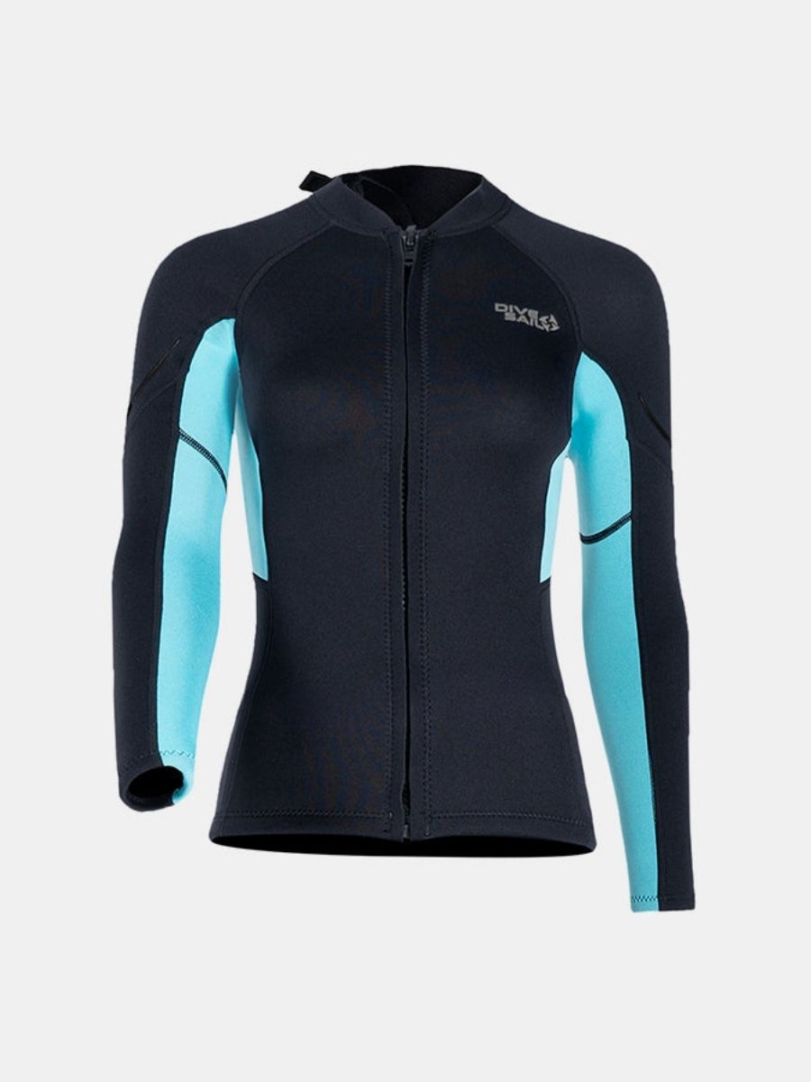 Women's 1.5MM Long-Sleeve Split Top Cold-Proof and Warm Wetsuit