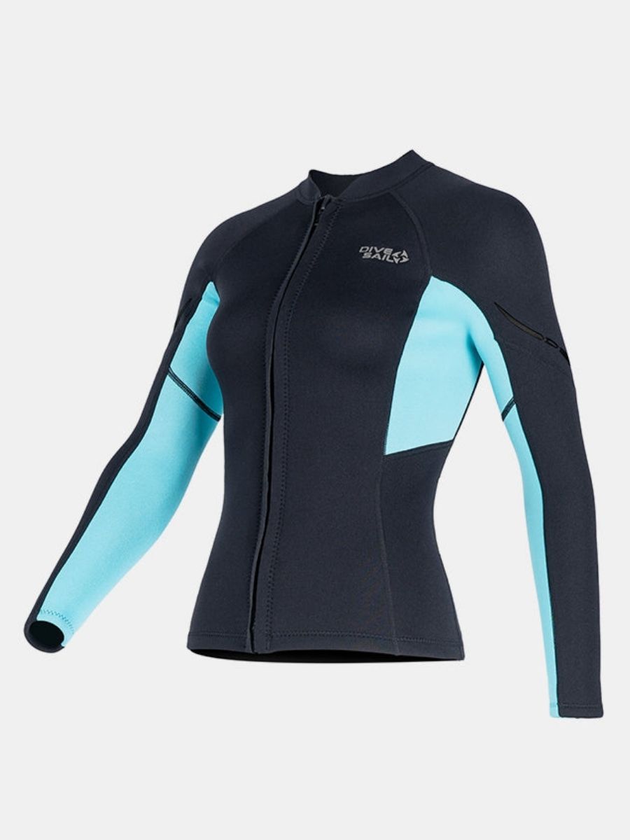 Women's 1.5MM Long-Sleeve Split Top Cold-Proof and Warm Wetsuit