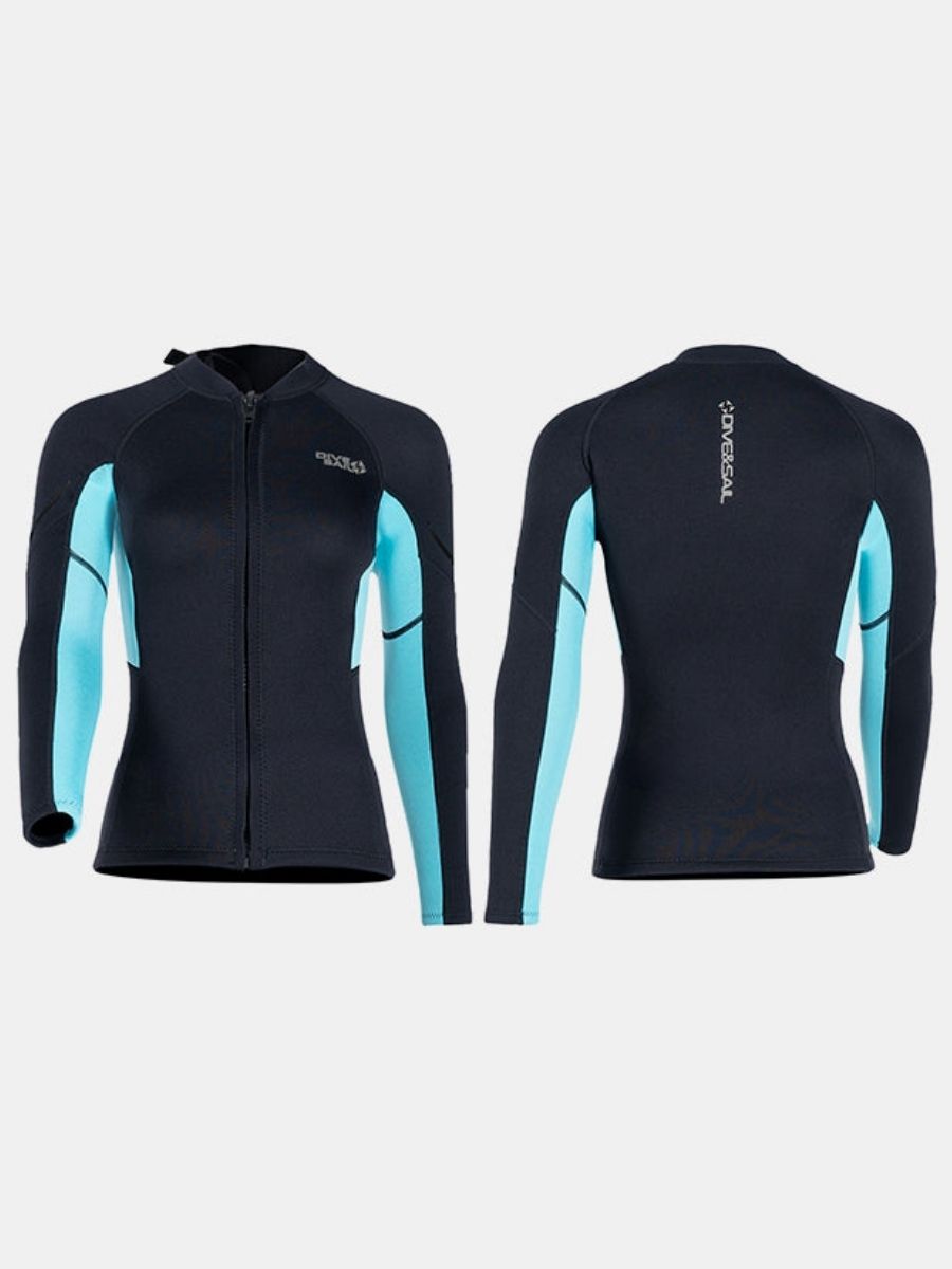 Women's 1.5MM Long-Sleeve Split Top Cold-Proof and Warm Wetsuit