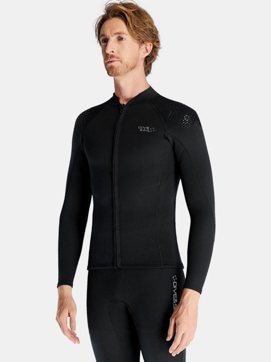 Men's 1.5MM Long-Sleeve Split Top Cold-Proof and Warm Wetsuit
