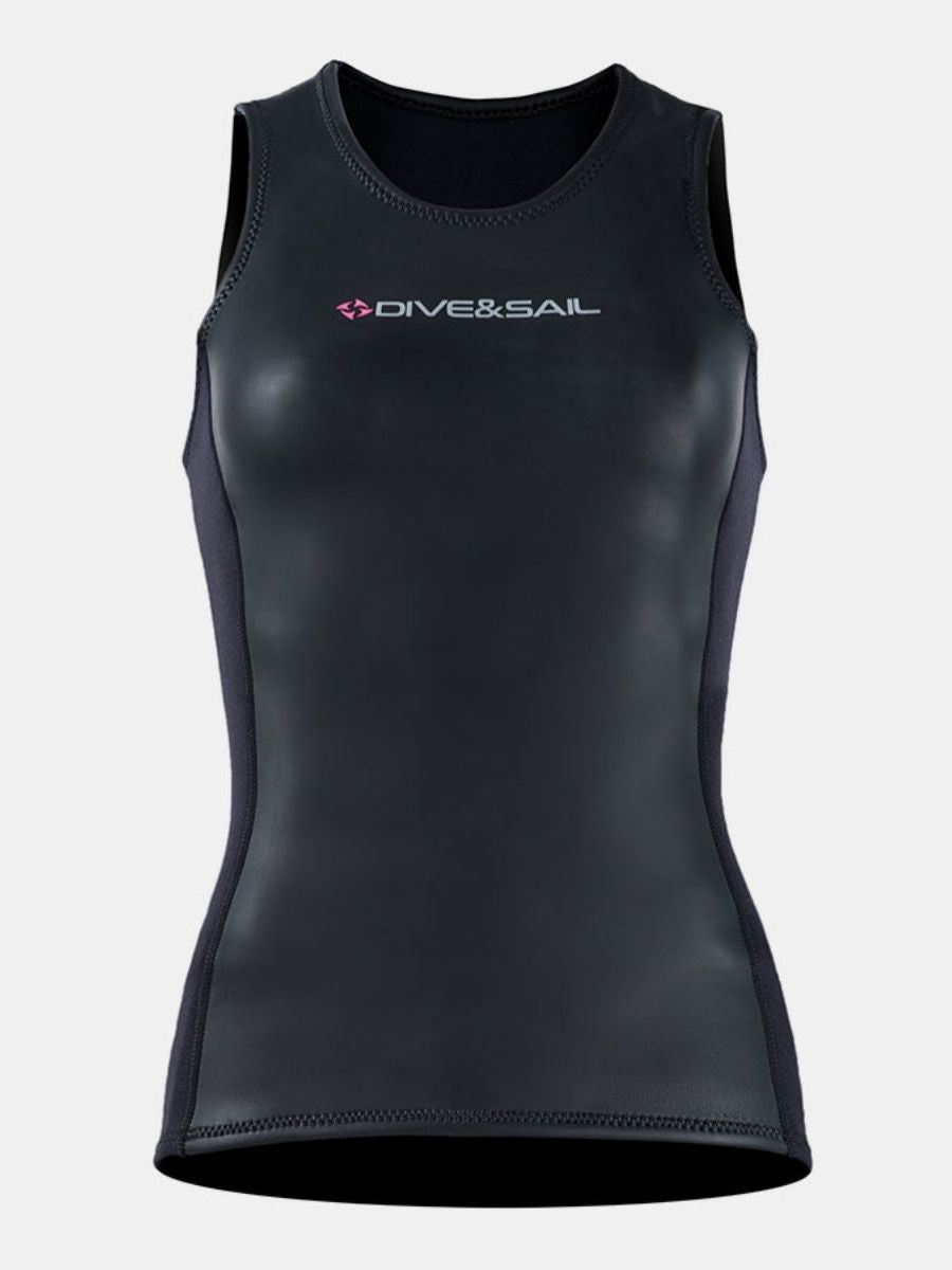 2mm Women's Smooth Leather Vest Split Sleeveless Wetsuit Top