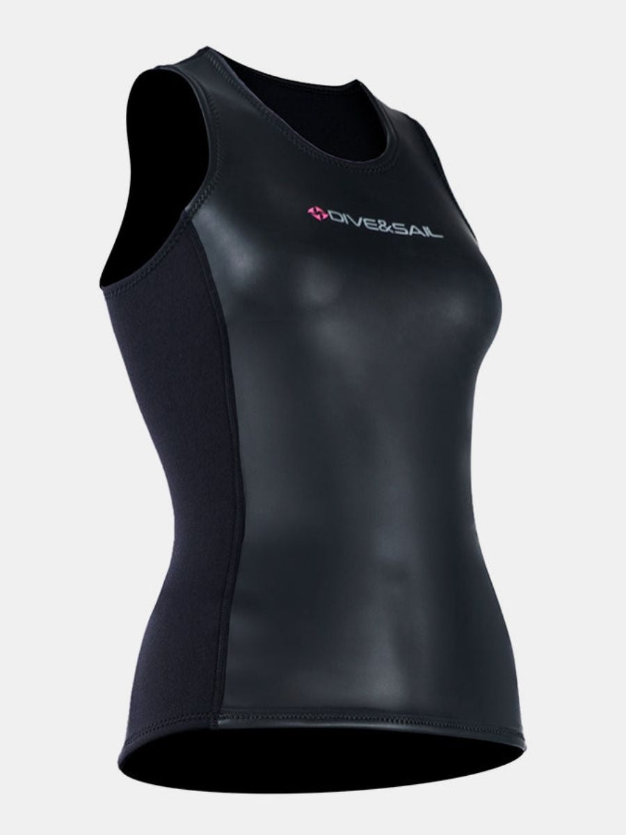 2mm Women's Smooth Leather Vest Split Sleeveless Wetsuit Top