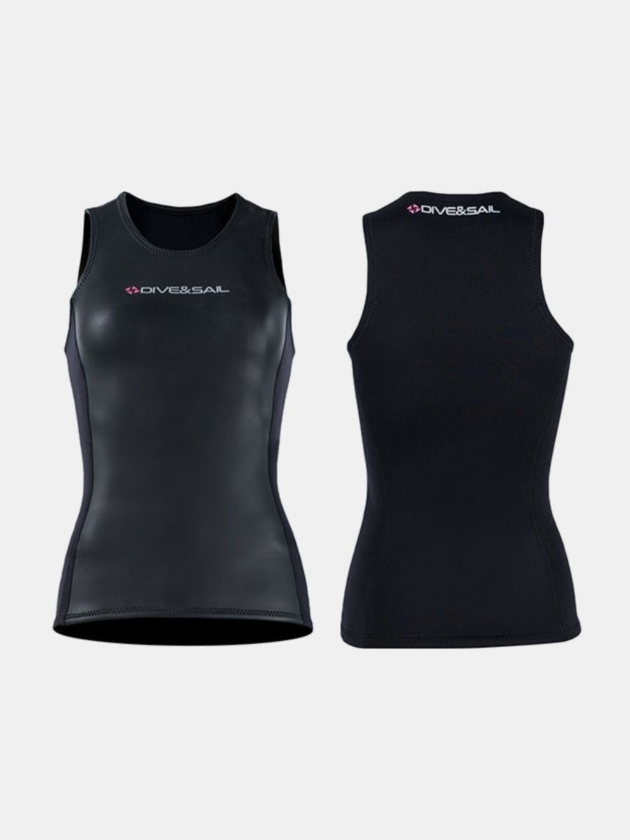 2mm Women's Smooth Leather Vest Split Sleeveless Wetsuit Top