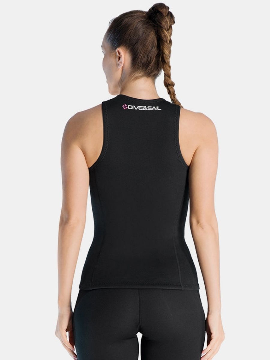 2mm Women's Smooth Leather Vest Split Sleeveless Wetsuit Top