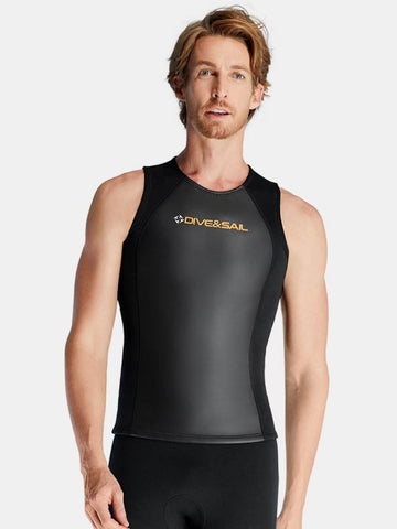 Men's Smooth Leather Vest 2MM Split Sleeveless Wetsuit Top