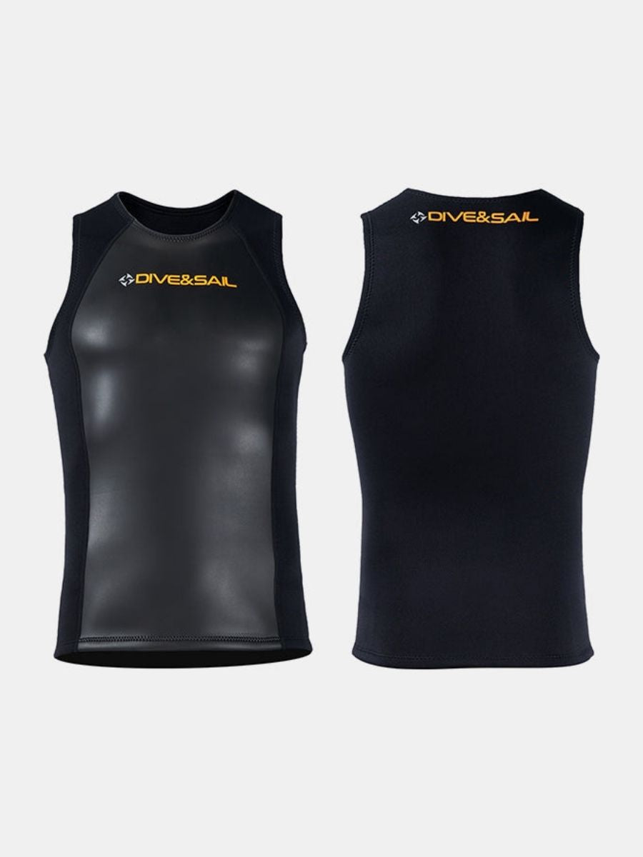 Men's Smooth Leather Vest 2MM Split Sleeveless Wetsuit Top