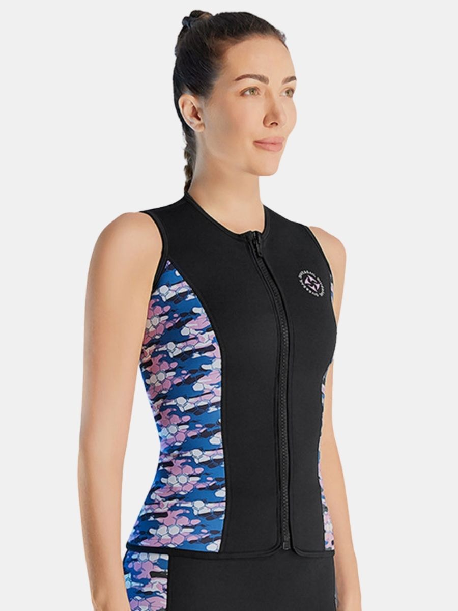 Women's Camouflage Warm And Protective Split 3mm Scuba Diving Vest