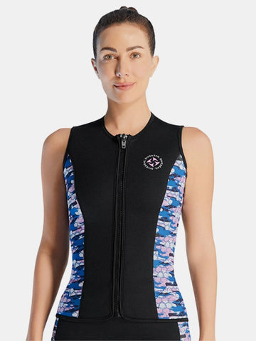 Women's Camouflage Warm And Protective Split 3mm Scuba Diving Vest