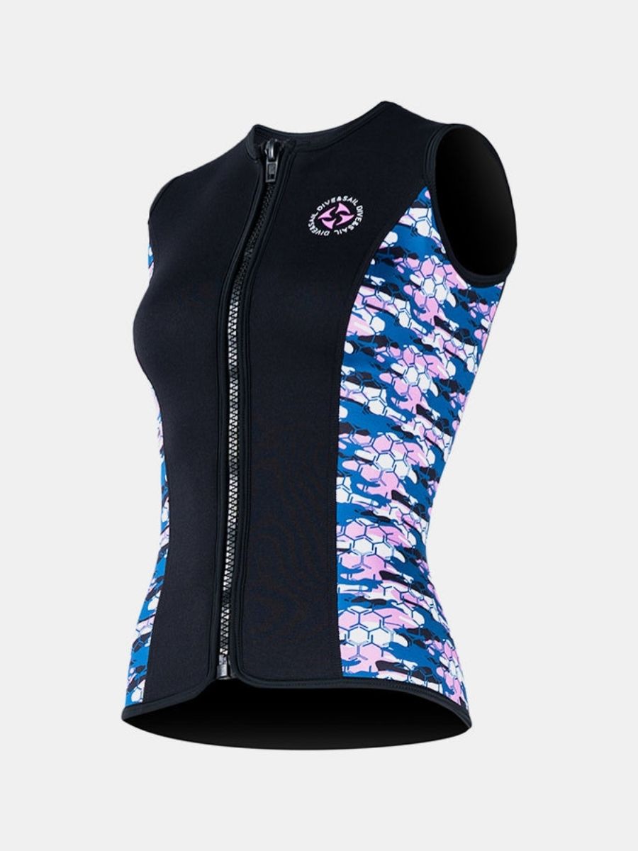 Women's Camouflage Warm And Protective Split 3mm Scuba Diving Vest