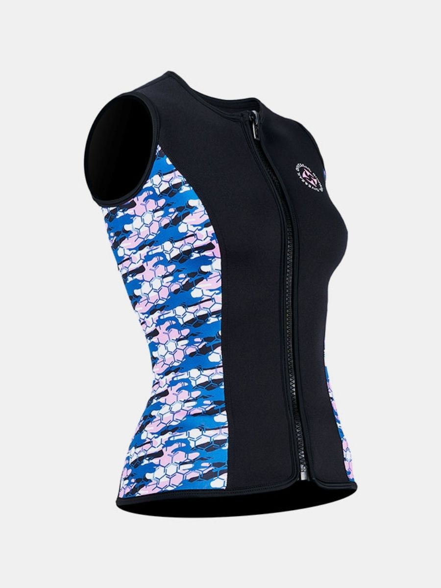 Women's Camouflage Warm And Protective Split 3mm Scuba Diving Vest