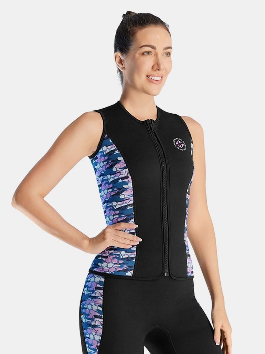 Women's Camouflage Warm And Protective Split 3mm Scuba Diving Vest