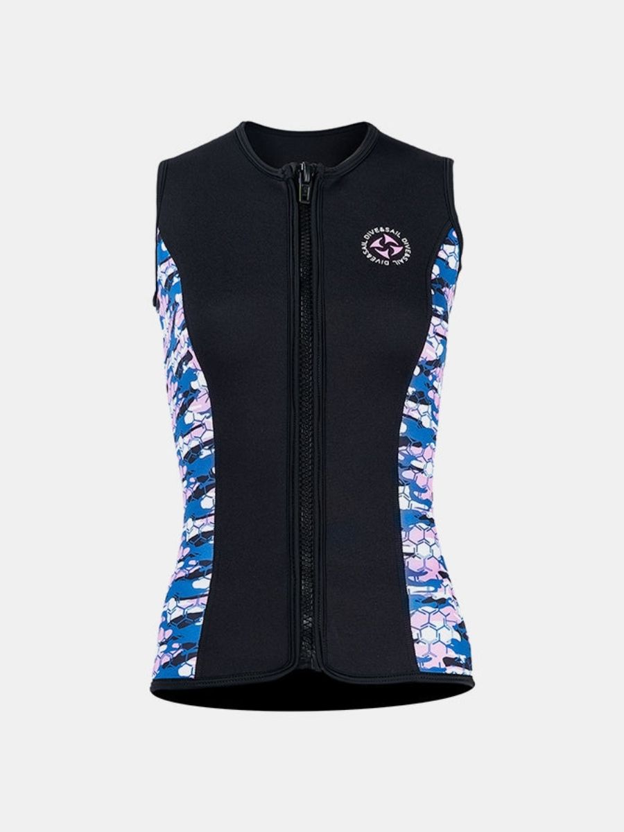 Women's Camouflage Warm And Protective Split 3mm Scuba Diving Vest