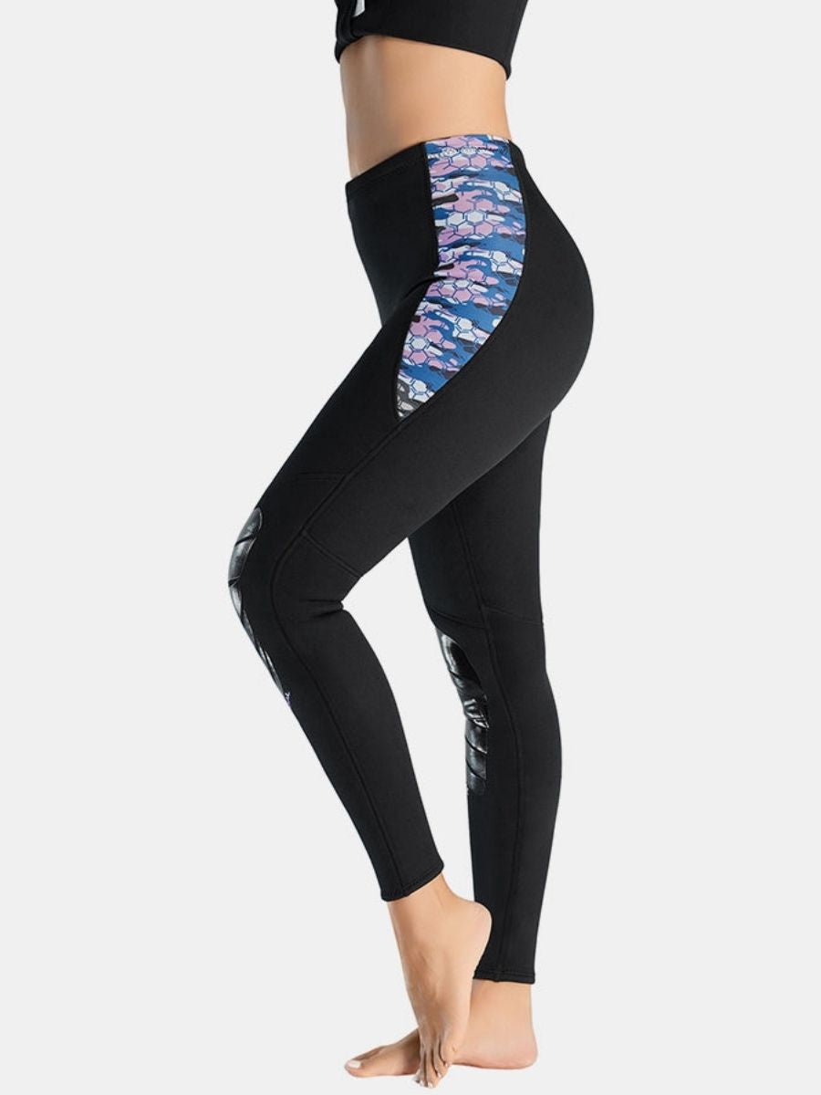 Women's Camouflage Warm And Protective Split 2mm Scuba Diving Pants