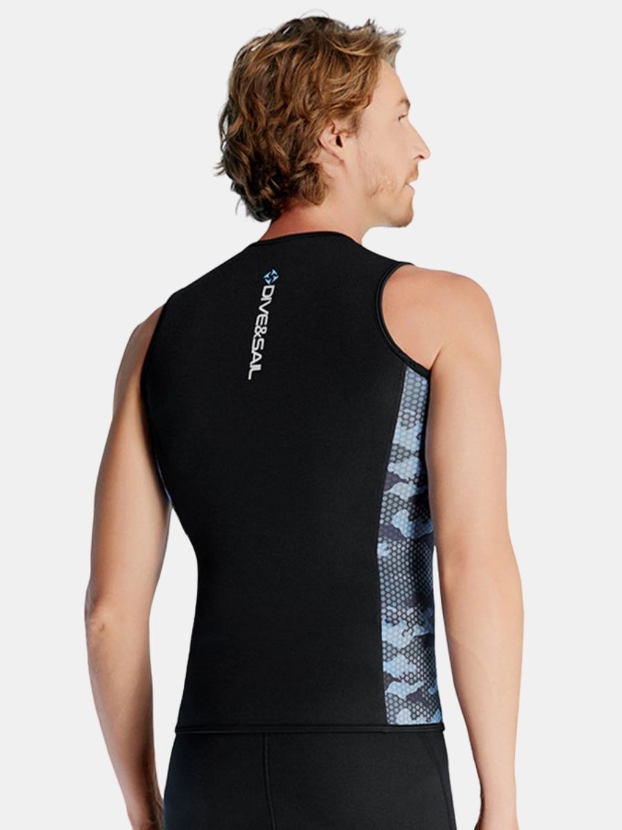 Men's Camouflage Warm And Protective Split 3mm Scuba Diving Vest