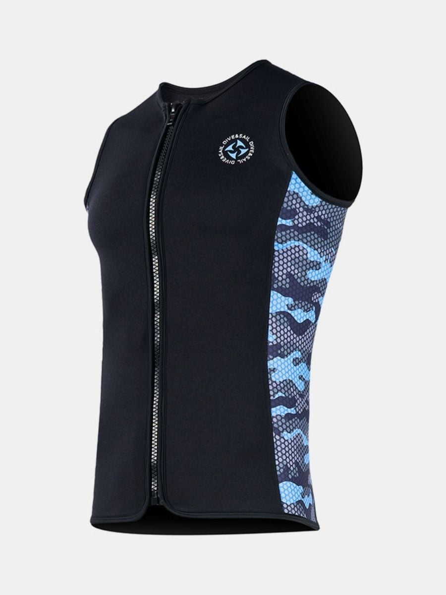 Men's Camouflage Warm And Protective Split 3mm Scuba Diving Vest