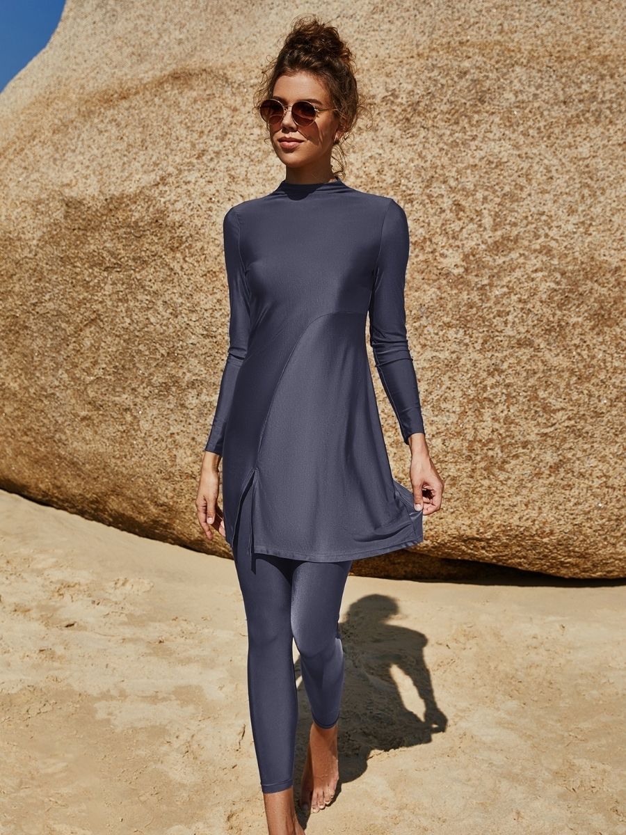 Modest Split Two Pieces Long Sleeve UPF50+ Rash Guard