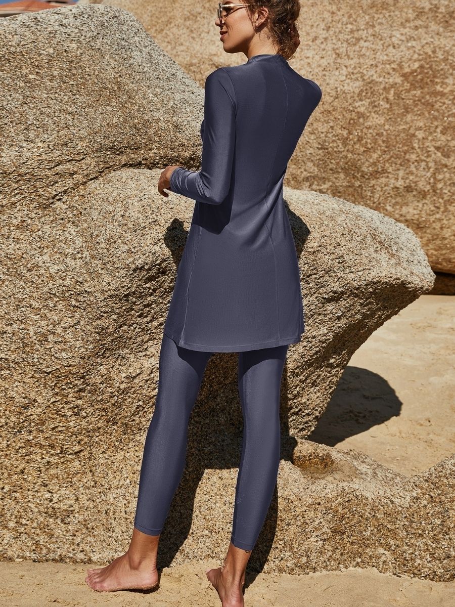 Modest Split Two Pieces Long Sleeve UPF50+ Rash Guard