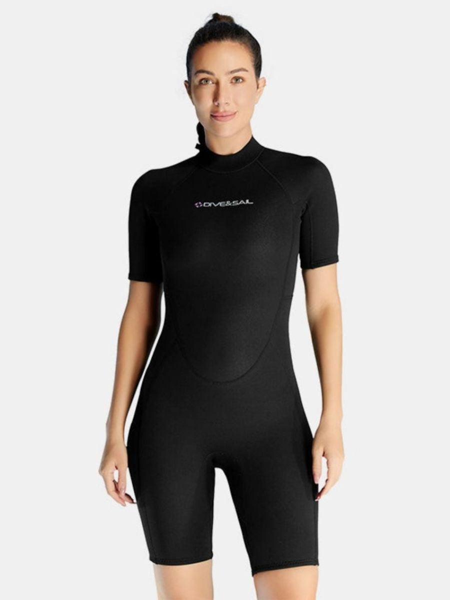 1.5mm Women's Short Sleeve One-Piece Back Zip Shortie Wetsuit